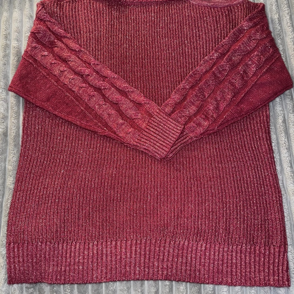 Torrid Women's Cable Knit Sweater - Deep Red